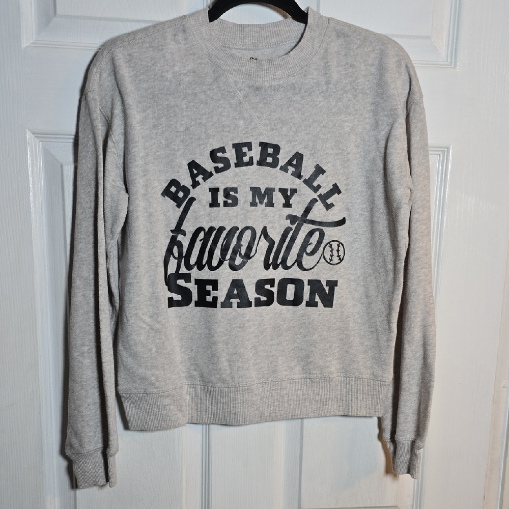 SO S Small Gray Sweatshirt - Baseball Is My Favorite Season